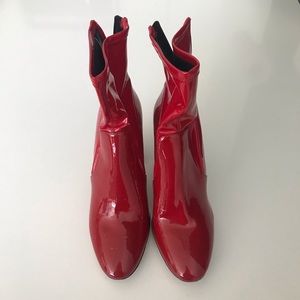 RED PATENT BOOTS